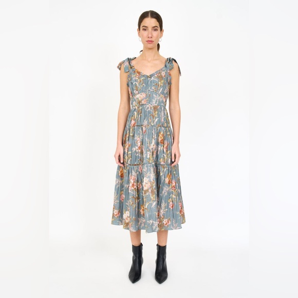 Christy Lynn Mia Dress - Blue Brocade size M - Picture 6 of 16